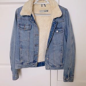 Top shop fur lined denim jacket